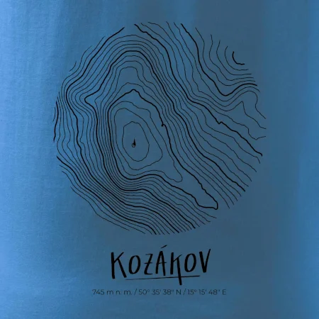 Kozákov - vrstevnice v kruhu