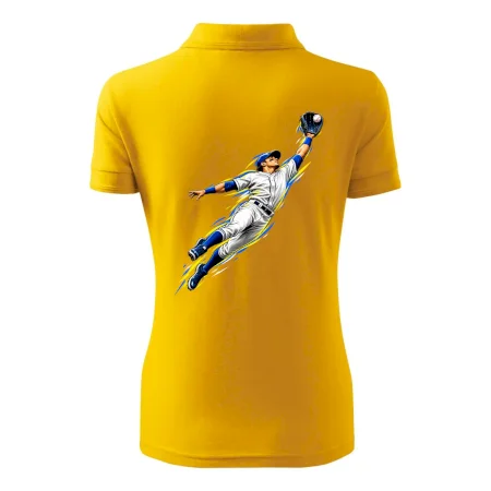 Baseballový polař chytá míček ve výskoku