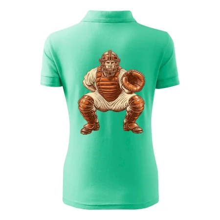Baseballový catcher retro rytina