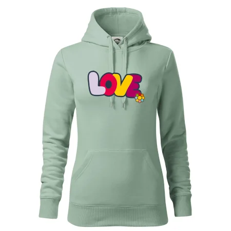 Love nápis s kvetinou
