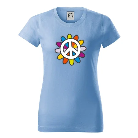 Peace symbol s kreslenou kvetinou