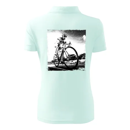 Cyklista čiernobiela cesta