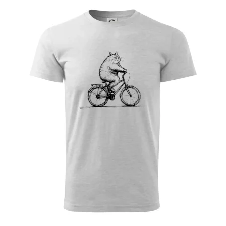 Tučná mačka na bicykli