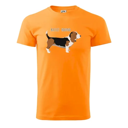 Basset hound pes s nápisom