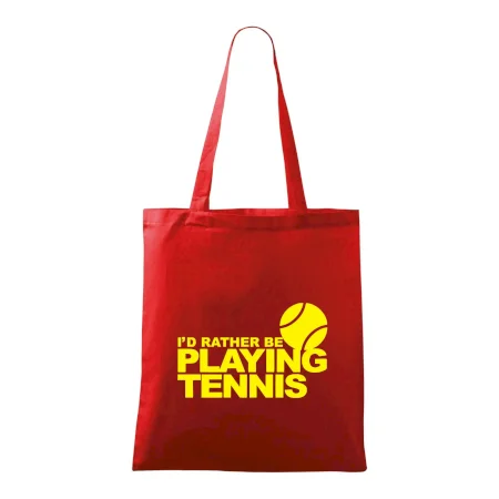 Playing tennis