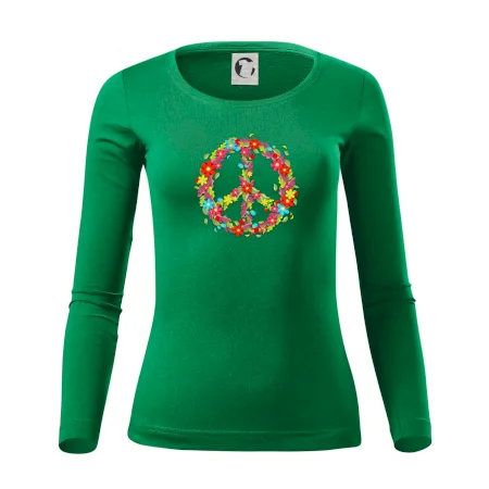 Peace symbol červené kvety