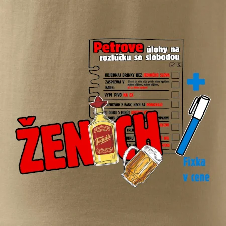 Tričko na rozlúčku s úlohami na chrbte + nápis ženích