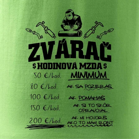 Hodinová mzda zvárač