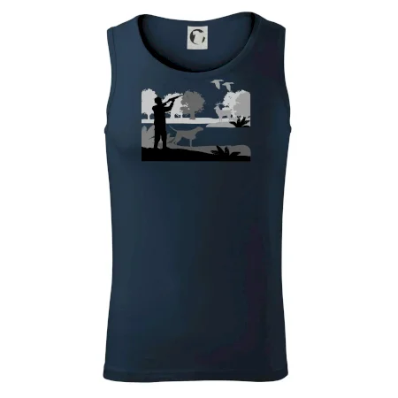 Lovec a stavač v lese