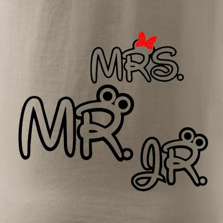 Mr, Mrs a Jr rodinná trička