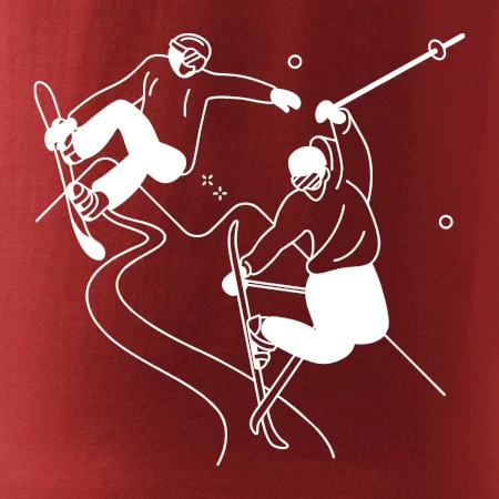 Lyžovanie - kreslené obrázok