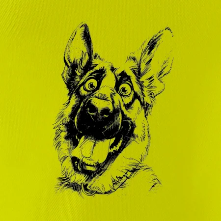 Čiernobiela karikatúra Nemecký ovčiak