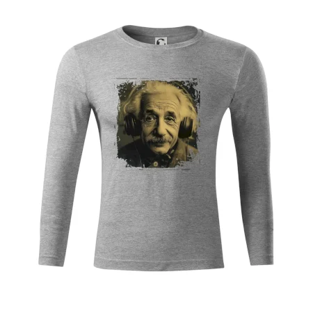 Albert Einstein so slúchadlami