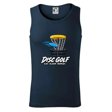 Discgolfový kôš s letiacim diskom eat sleep repeat