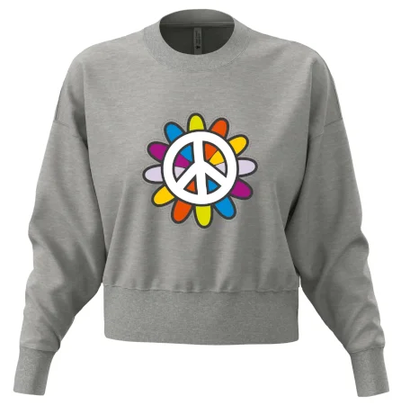 Peace symbol s kreslenou kvetinou
