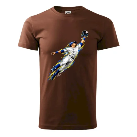 Baseballový polař chytá míček ve výskoku