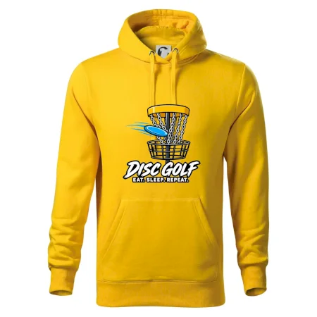 Discgolfový kôš s letiacim diskom eat sleep repeat