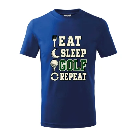 Eat sleep golf repeat typografie