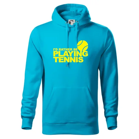 Playing tennis