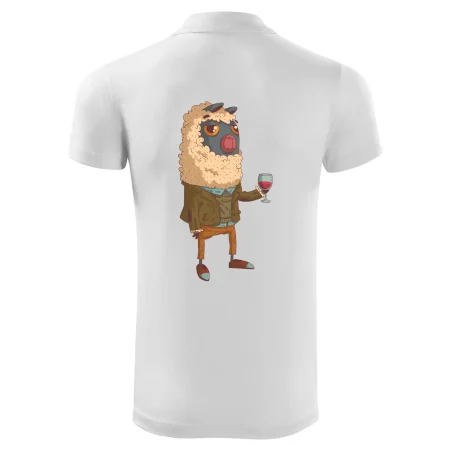 Alpaka s vínom muž