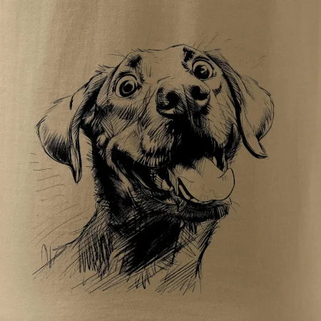 Čiernobiela karikatúra Labrador svetlý