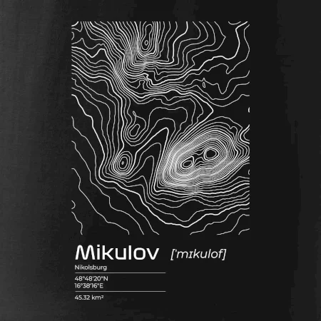 Mikulov - vrstevnice v obdĺžniku