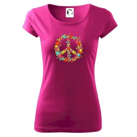 Peace symbol červené kvety