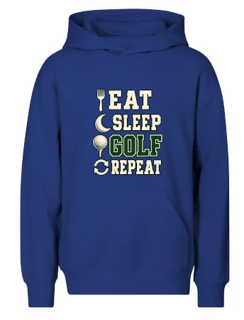 Eat sleep golf repeat typografie