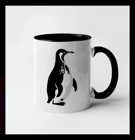 Tučniak čiernobiely z boku