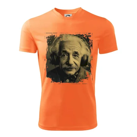 Albert Einstein so slúchadlami
