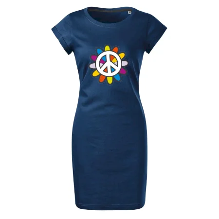 Peace symbol s kreslenou kvetinou