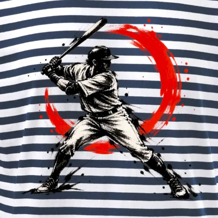 Baseballový pálkař japonská tušová malba
