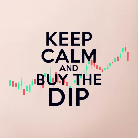 Zelenočervený graf Keep Calm and Buy the Dip