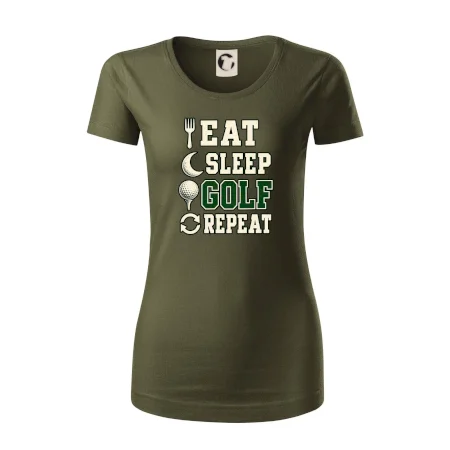 Eat sleep golf repeat typografie