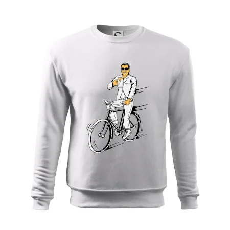 Gentleman na bicykli s pivom