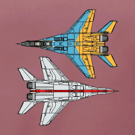 Mig 29 Fulcrum zo spoda a zo shora