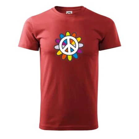 Peace symbol s kreslenou kvetinou