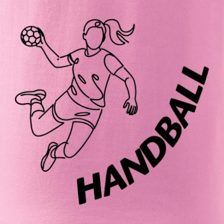 Handball nápis šikmo - dievča