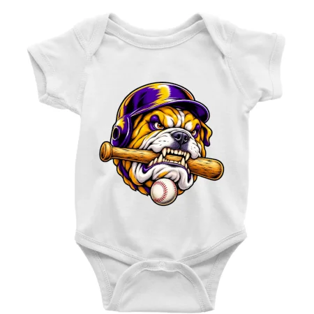 Baseballový buldok s pálkou