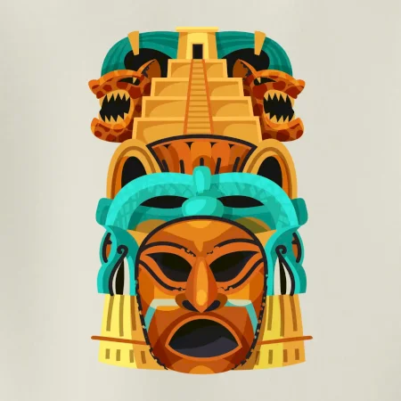 Mayová maska s pyramídou