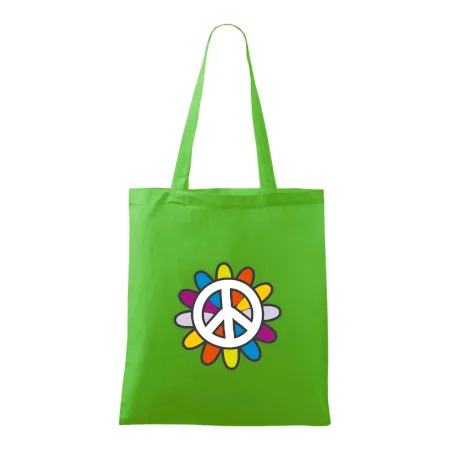 Peace symbol s kreslenou kvetinou
