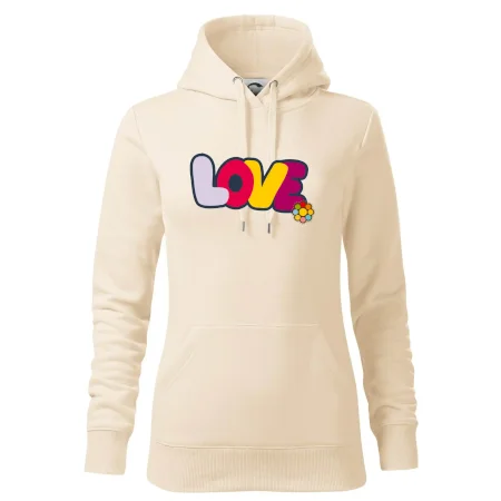 Love nápis s kvetinou