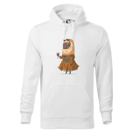 Alpaka s vínom žena