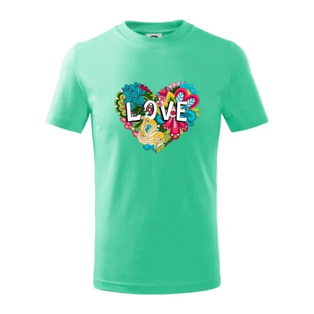 Love nápis květovaný