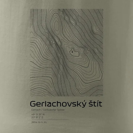 Gerlachovský štít - vrstevnice v obdĺžniku
