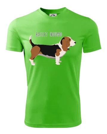 Basset hound pes s nápisom