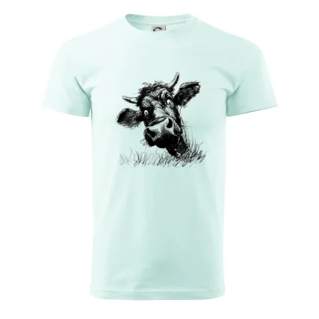 Čiernobiela karikatúra čierna krava hlava