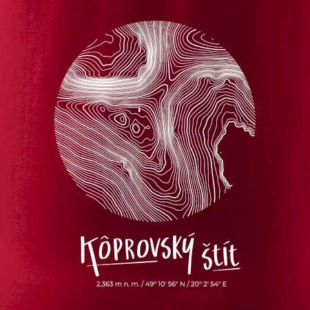 Kôprovský štít - vrstevnice v kruhu