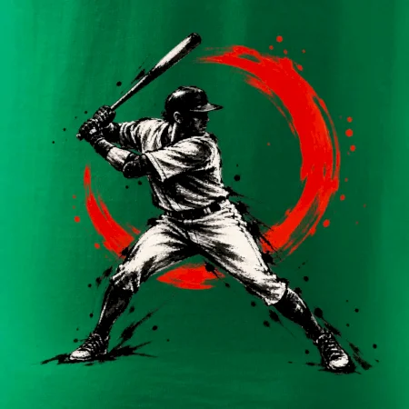 Baseballový pálkař japonská tušová malba