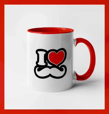 i love mustache - obrys
